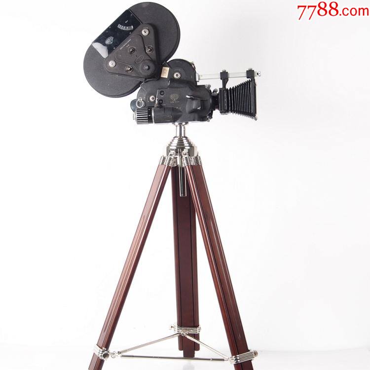 怀旧老电影德国古董阿莱arriflex16毫米电影胶片摄影机实木三脚架