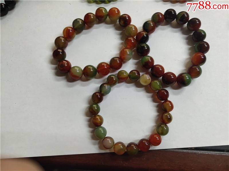 孔雀玛瑙手链3串合售