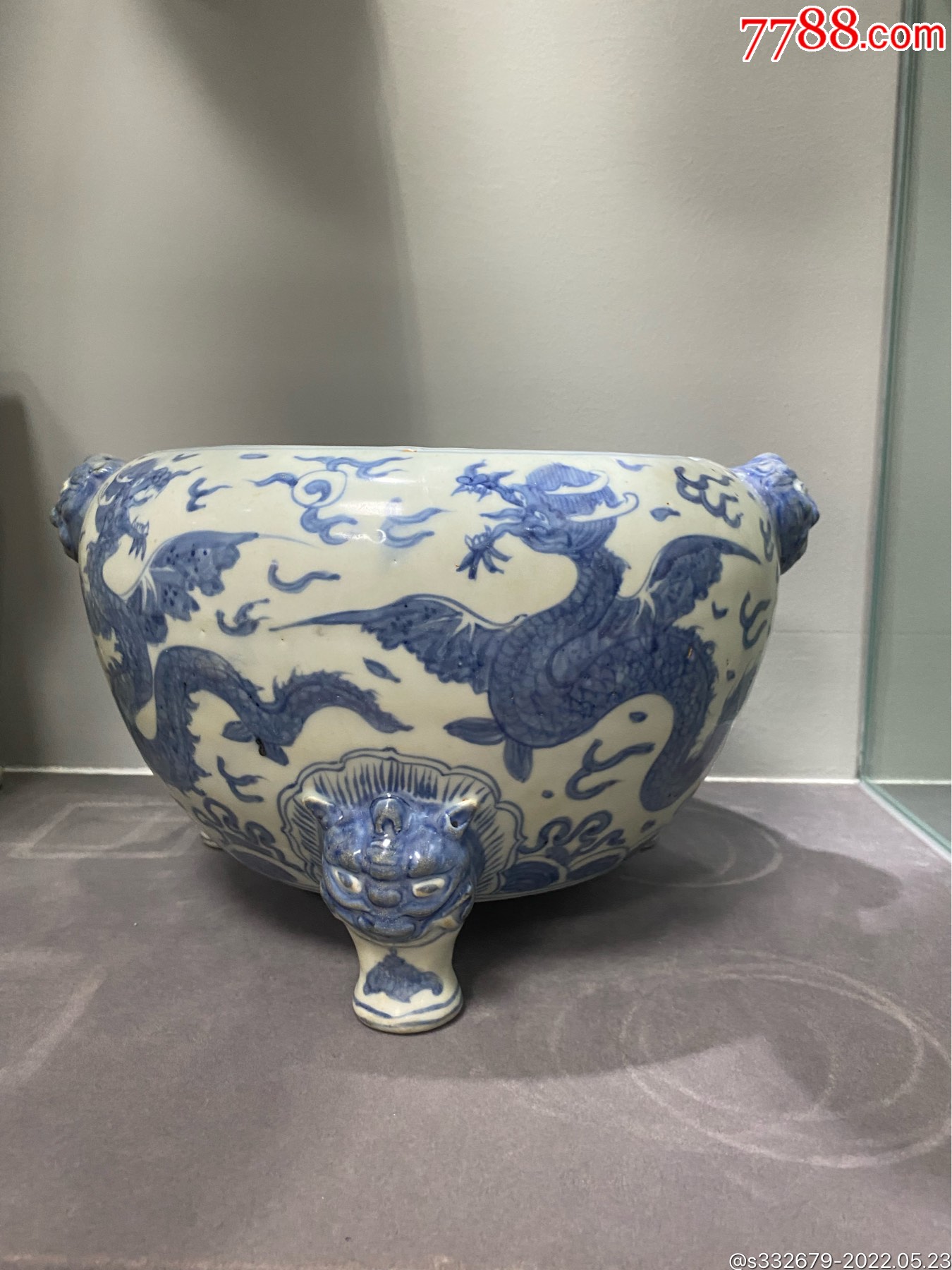 明龙纹兽足香炉_青花瓷_品牌图片_收藏价格_7788闹钟收藏
