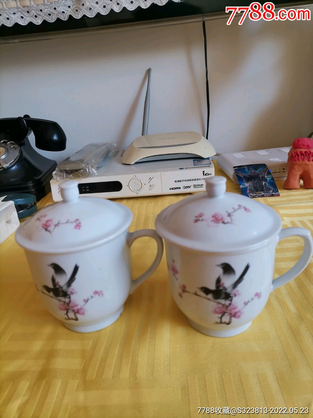 景德镇老式茶杯喜鹊登枝品相如图看好了拍下吧