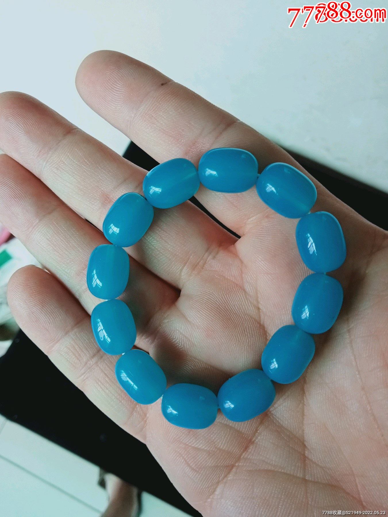 民国时期极品蓝玛瑙手链一件-价格:198元-se87258594-玛瑙-零售-7788