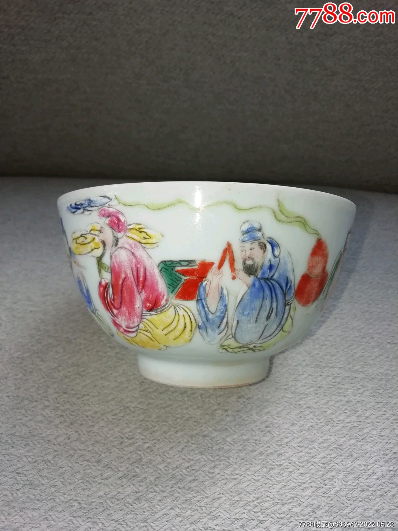 八仙人物故事珐琅彩碗