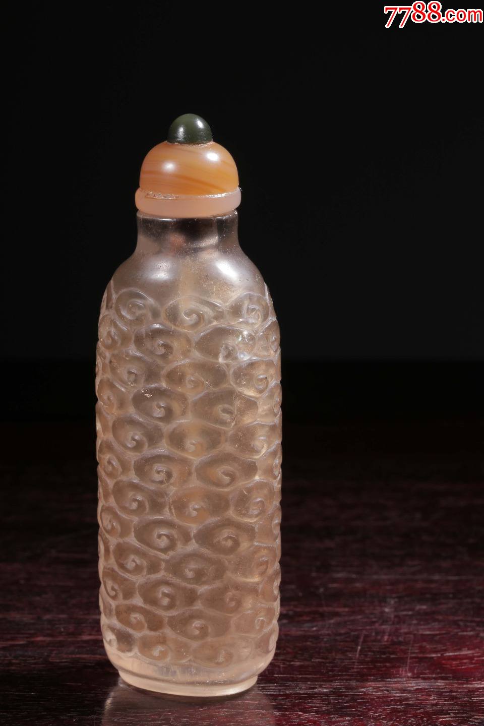 水晶祥云文房鼻烟壶