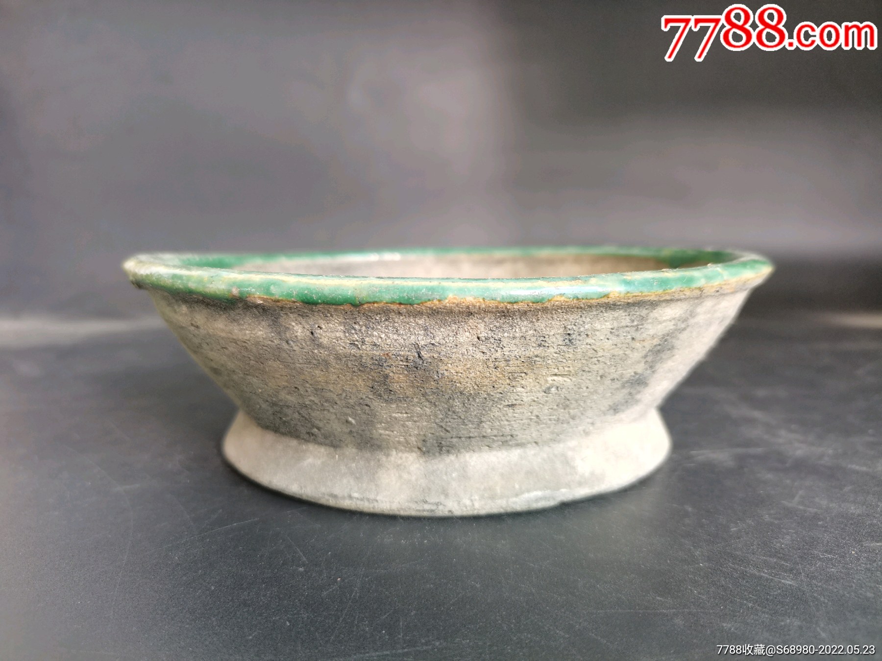 清代绿釉陶大墨盘_价格180元_第1张_7788商城__七