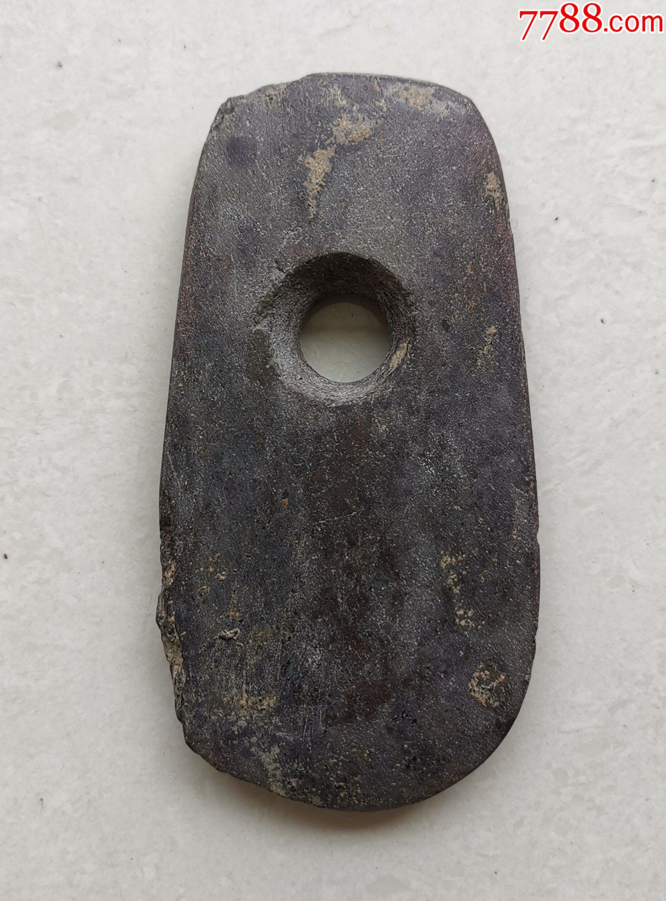 浙江嘉兴海宁长安新石器良渚文化石钺牛舌形高等级