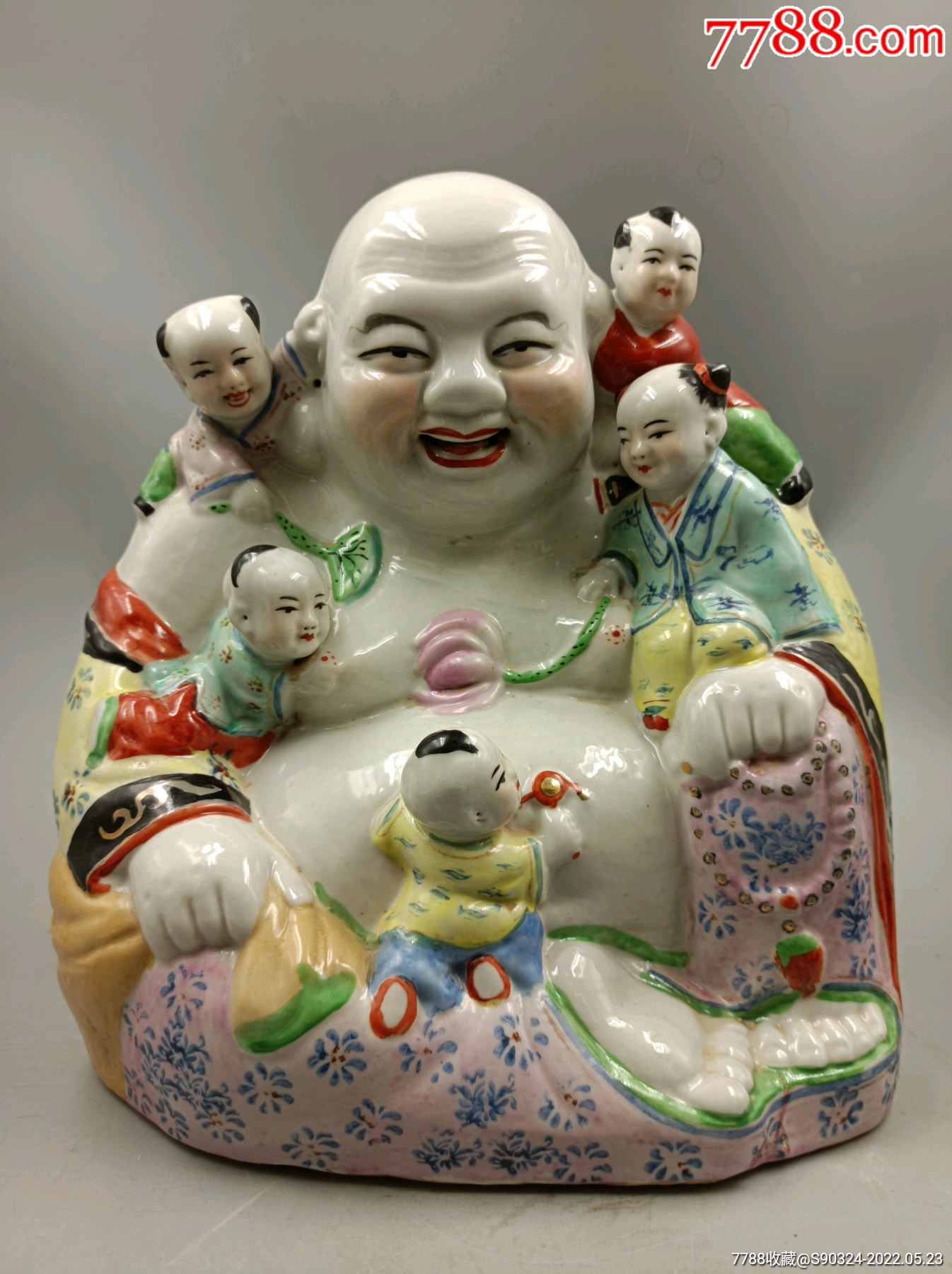 精美567景德镇美雕瓷厂特大五子登科佛像