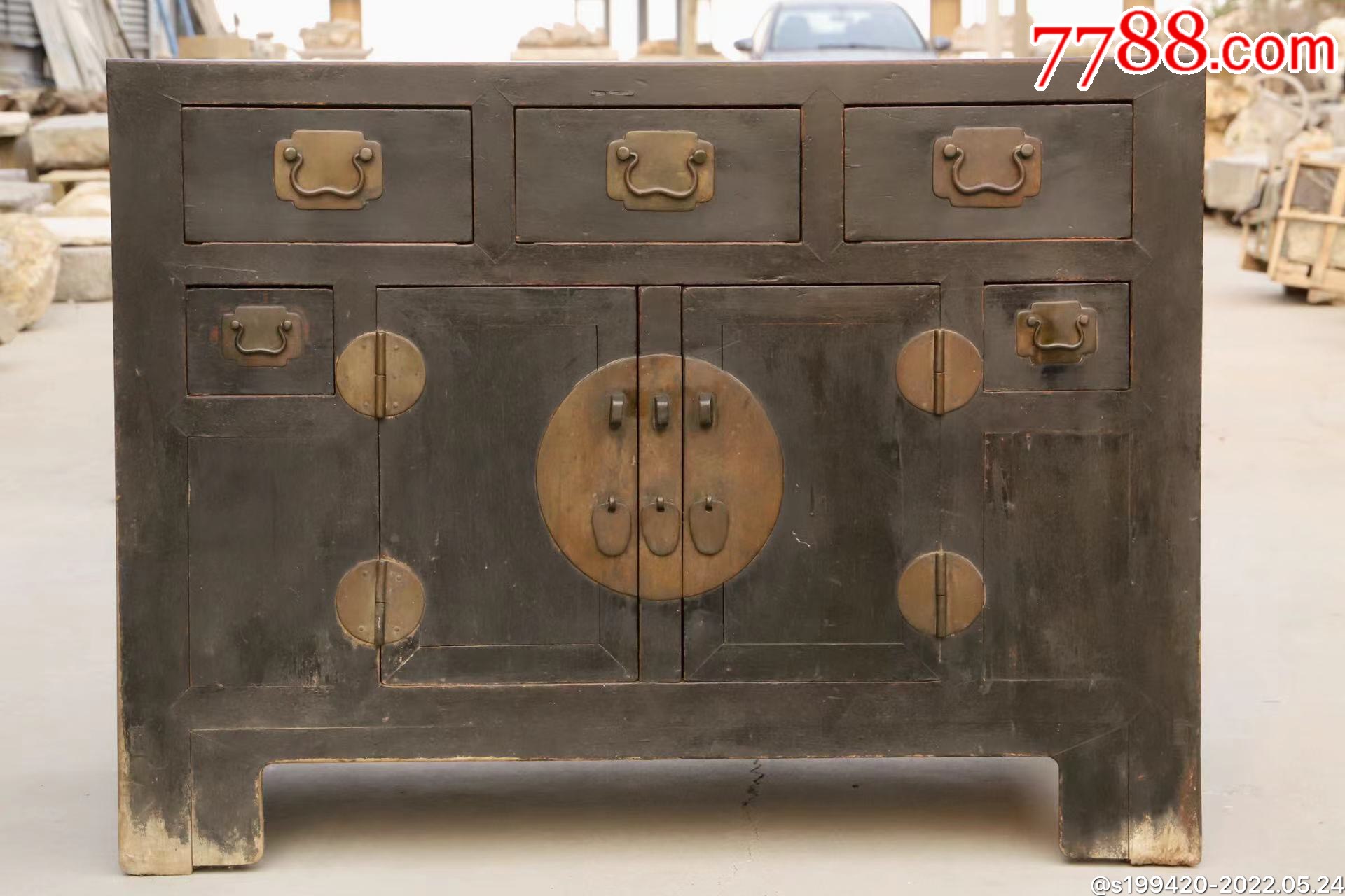 清代核桃木佛柜原装铜件完整牢固长124宽76高93
