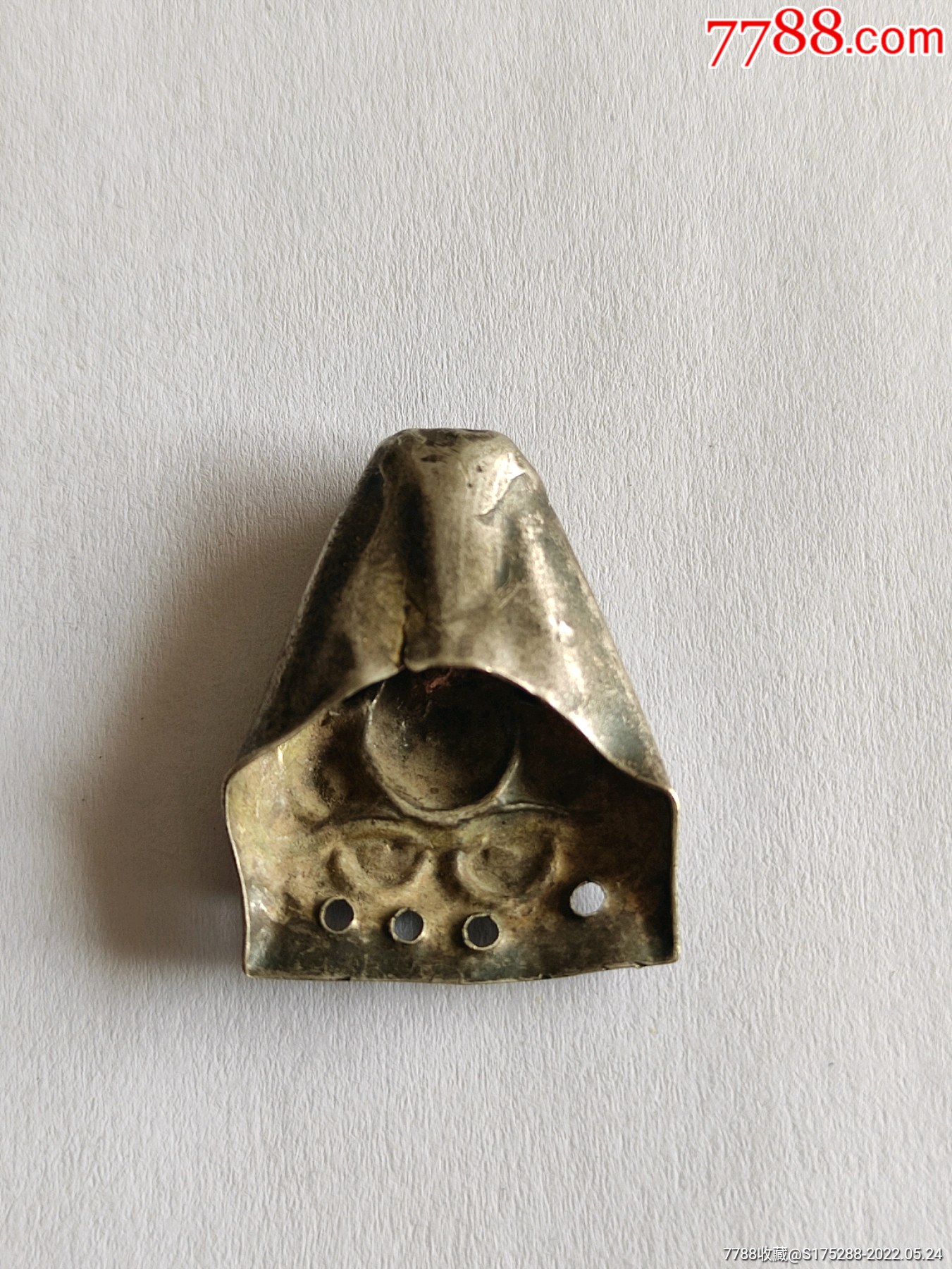 晚清民国弥勒佛银制帽花保真-价格:200元-se87280190-其他银器-零售