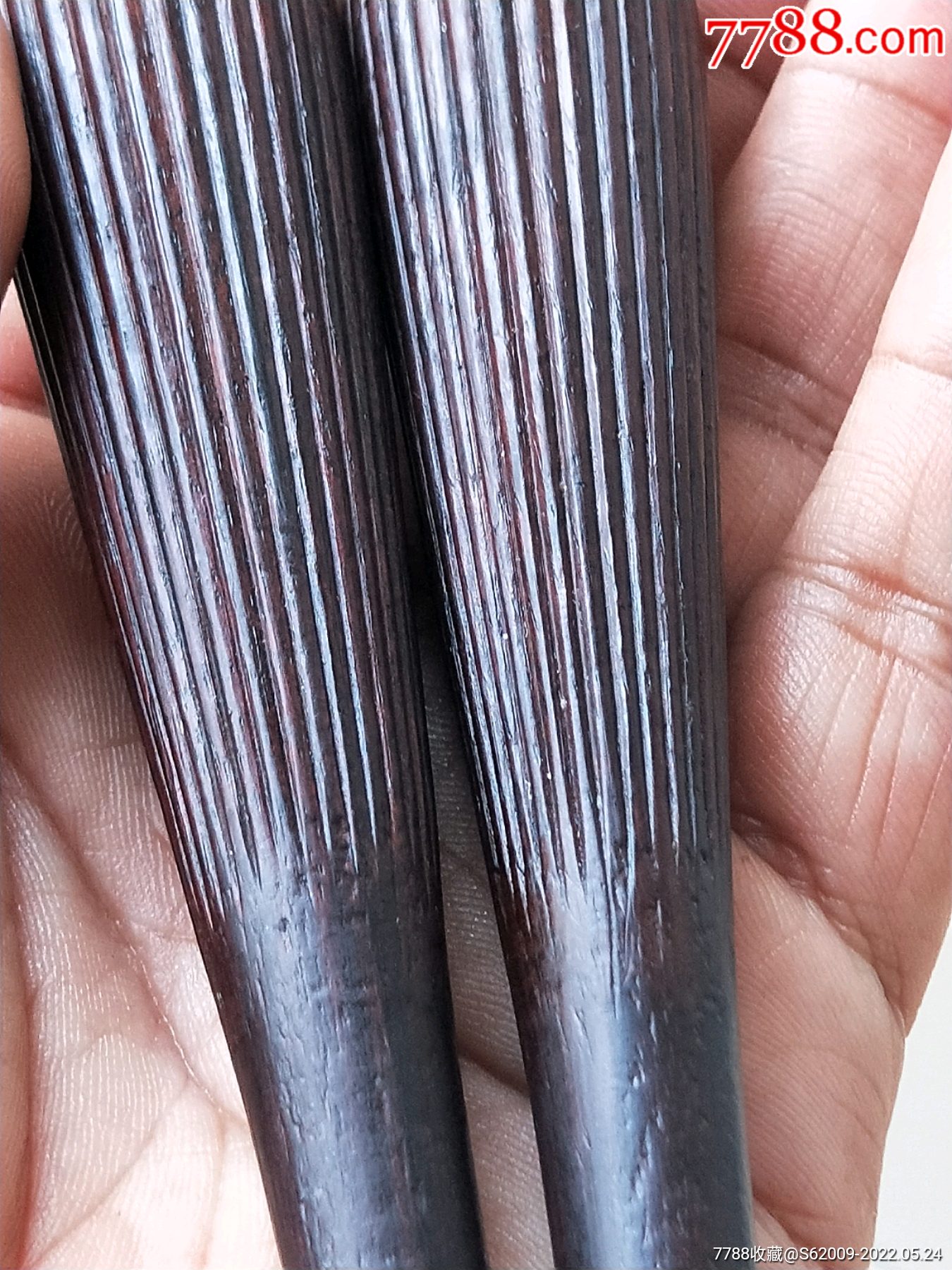 民国好品海南黄花梨木老二胡琴轴一对