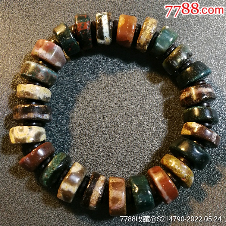 朱砂满满象雄切片天珠磨盘珠手串宝贝尺寸单颗直径14155毫米左右大