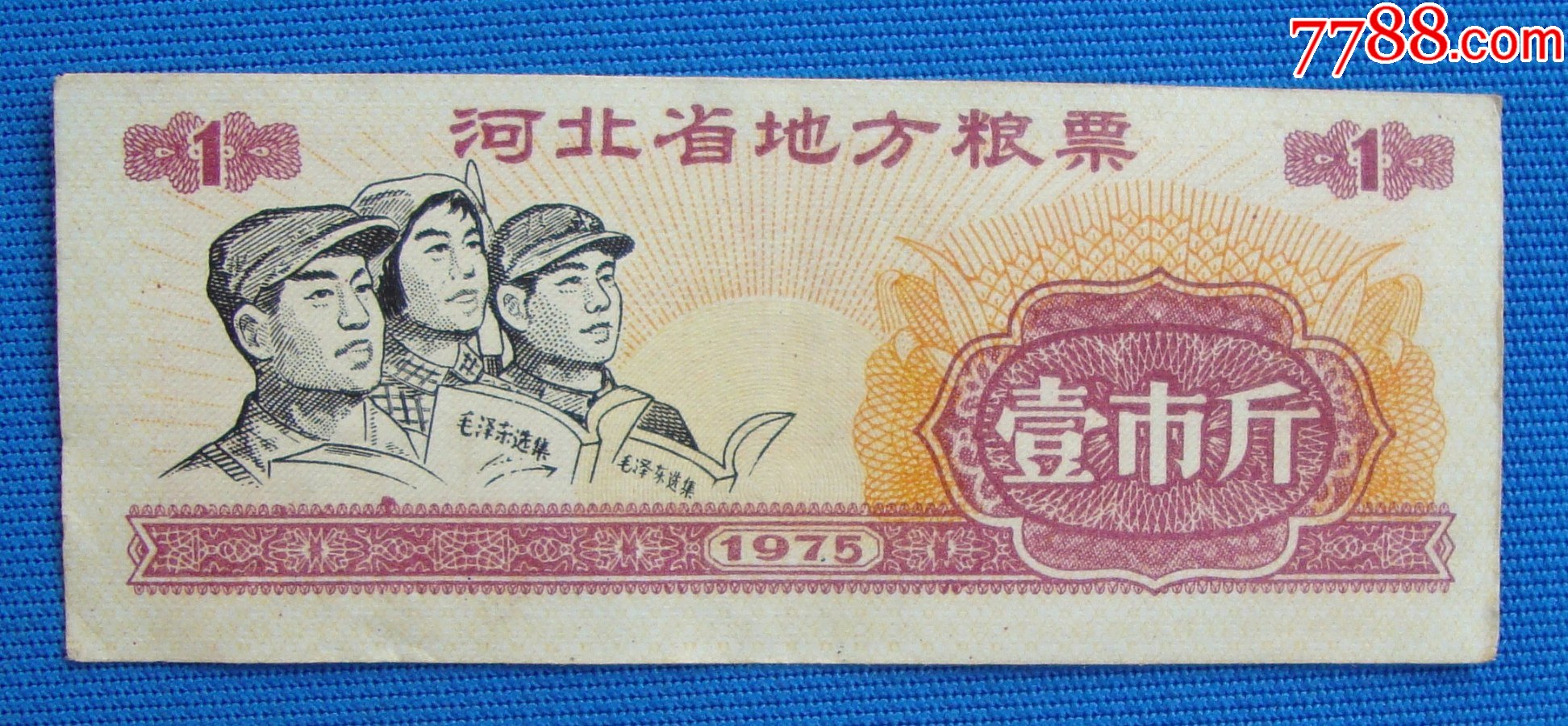 75年河北省粮票壹市斤上移位1