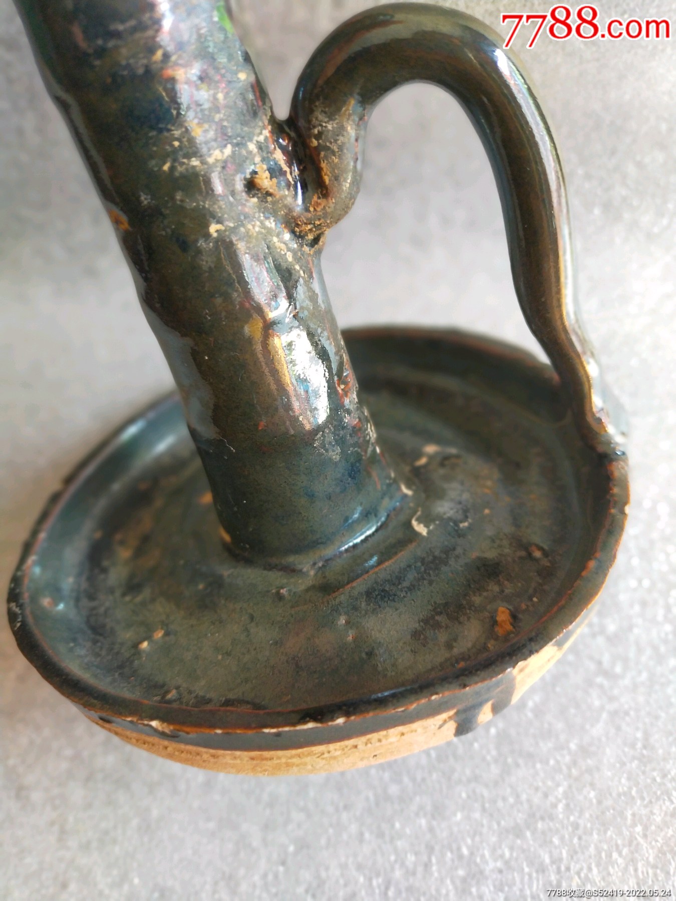 保存较好的清代黑釉老油灯