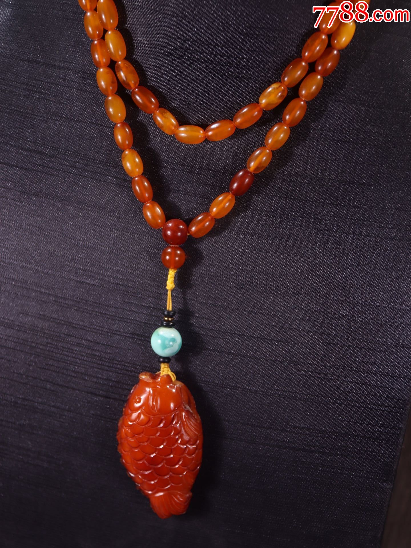 回流老蜡年年有余蜜蜡桶珠链_吊坠/项链_第3张_7788钱币网