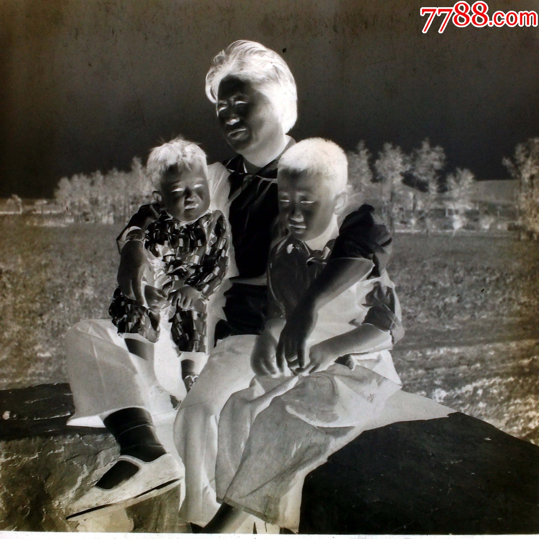 郊外的母子【老底片】-价格:2元-se87292977-老照片-零售-7788收藏