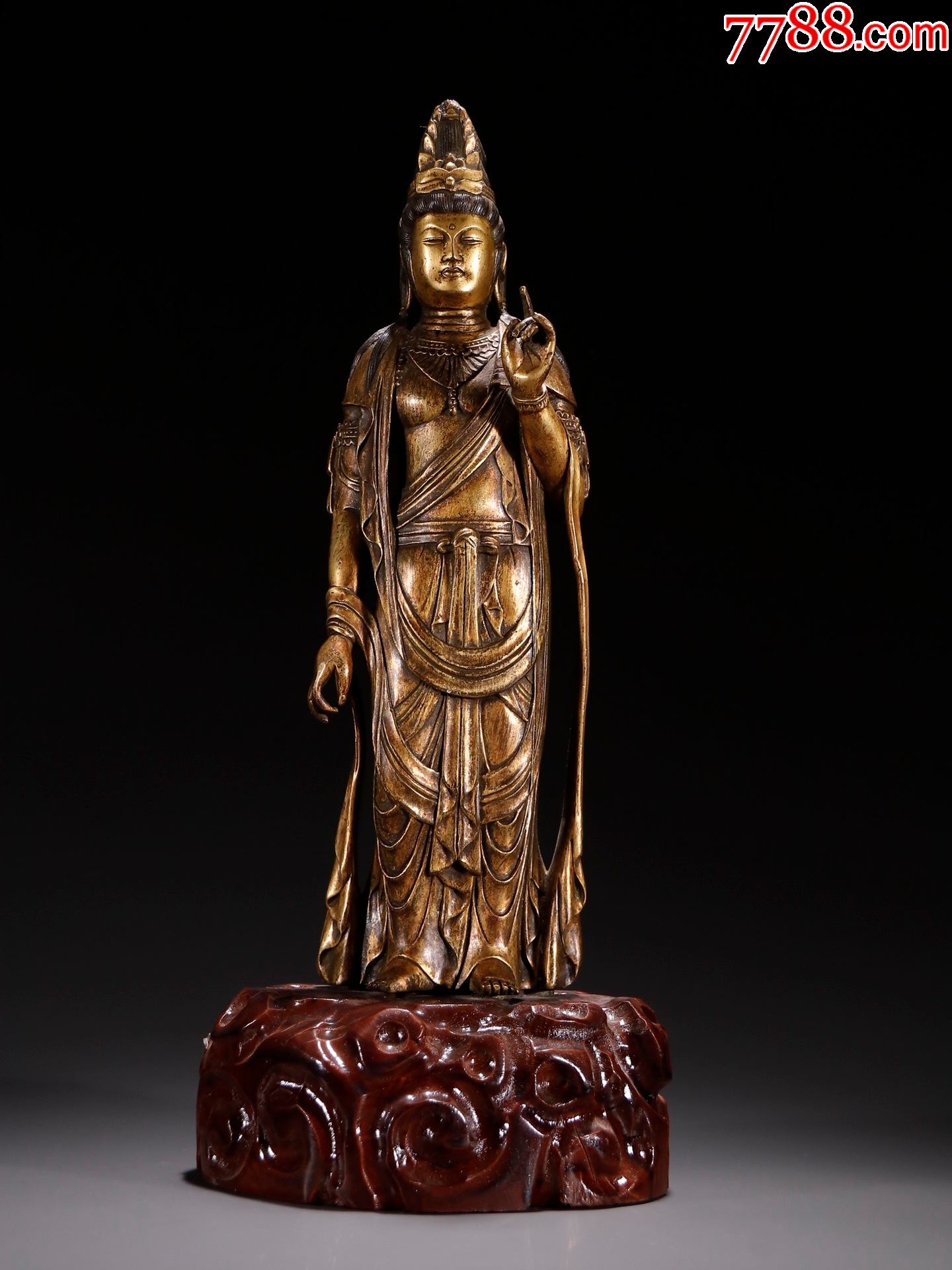 铜鎏金观音立像._价格6800元_第1张_7788收藏__收藏热线
