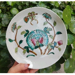 中国 青花 花卉文 双象耳瓶 N R5711B