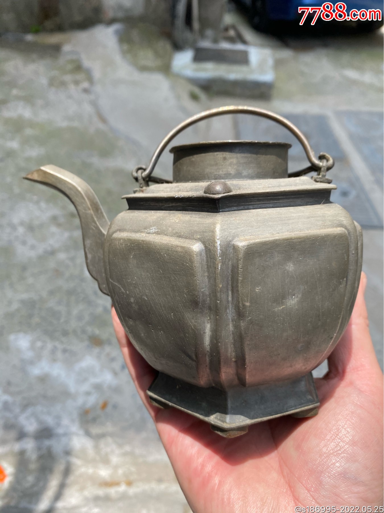 民国锡制六角开窗酒壶,完美-价格:450元-se87309706-锡壶/锡器-零售