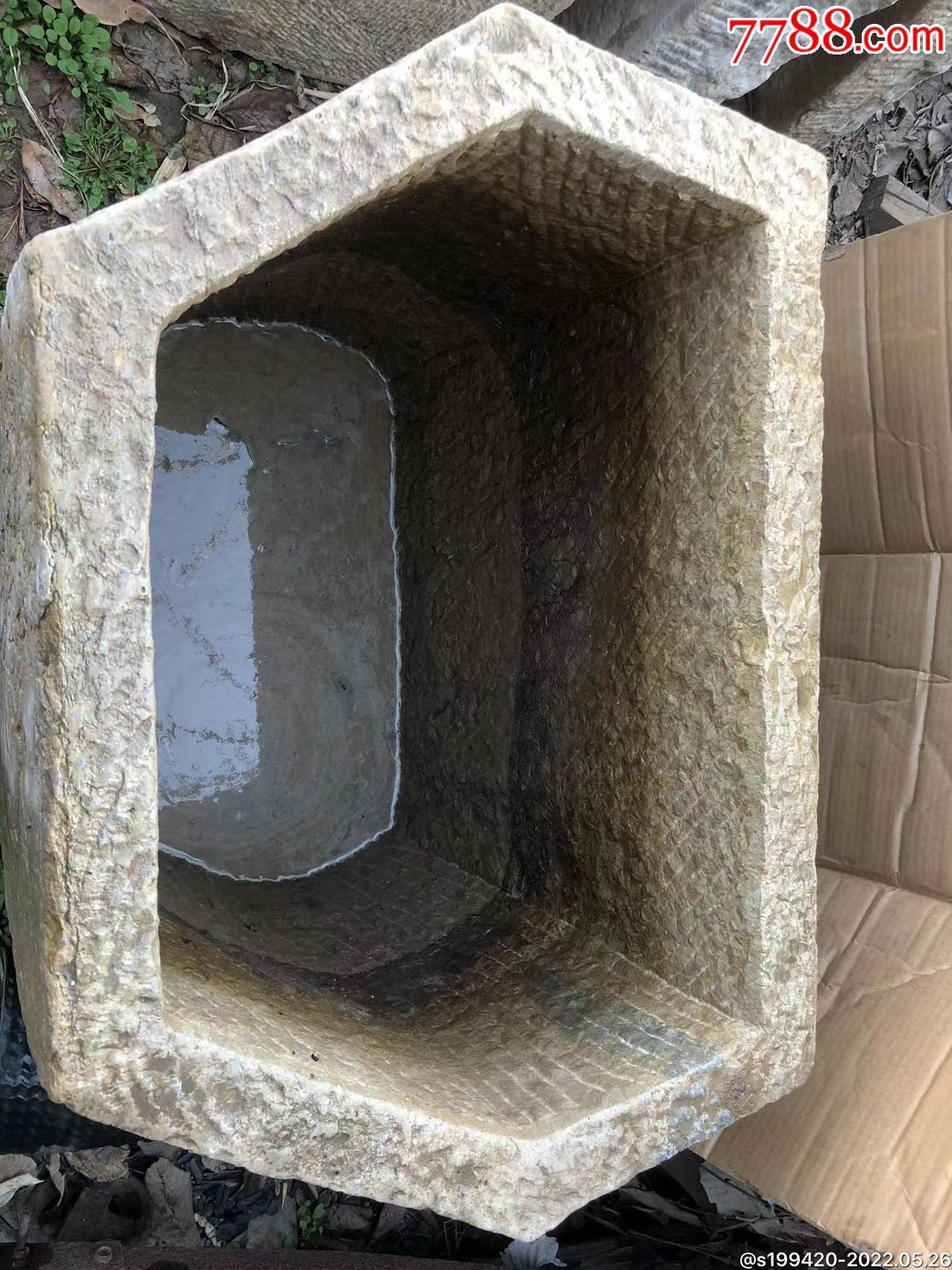 清代青石荷花缸全品包老