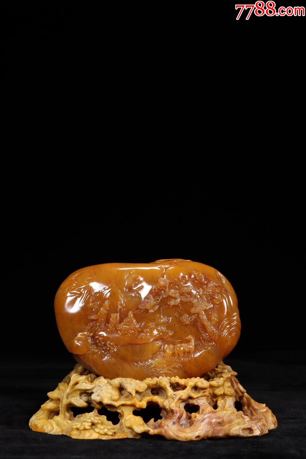 旧藏寿山田黄冻石人物故事文房摆件a162s56f