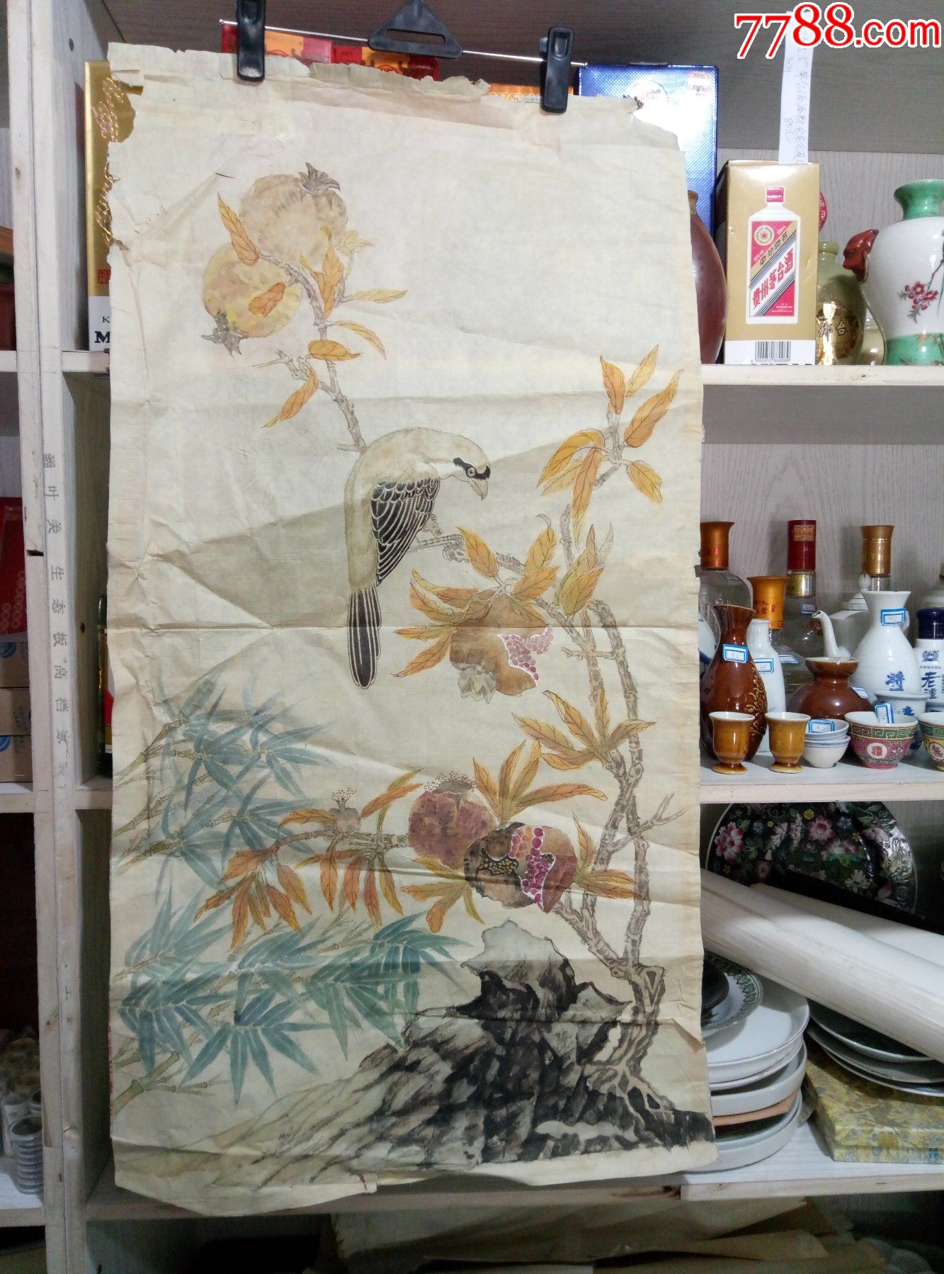 工笔小品画(石榴,小雀)横幅纯手绘_价格60元_第1张_7788收藏__收藏