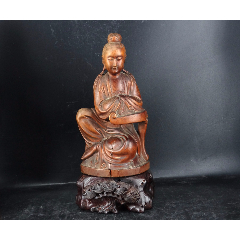 76#老货木艺木雕真品收藏包真包老包鉴定清代龙眼木桂圆木佛像-木