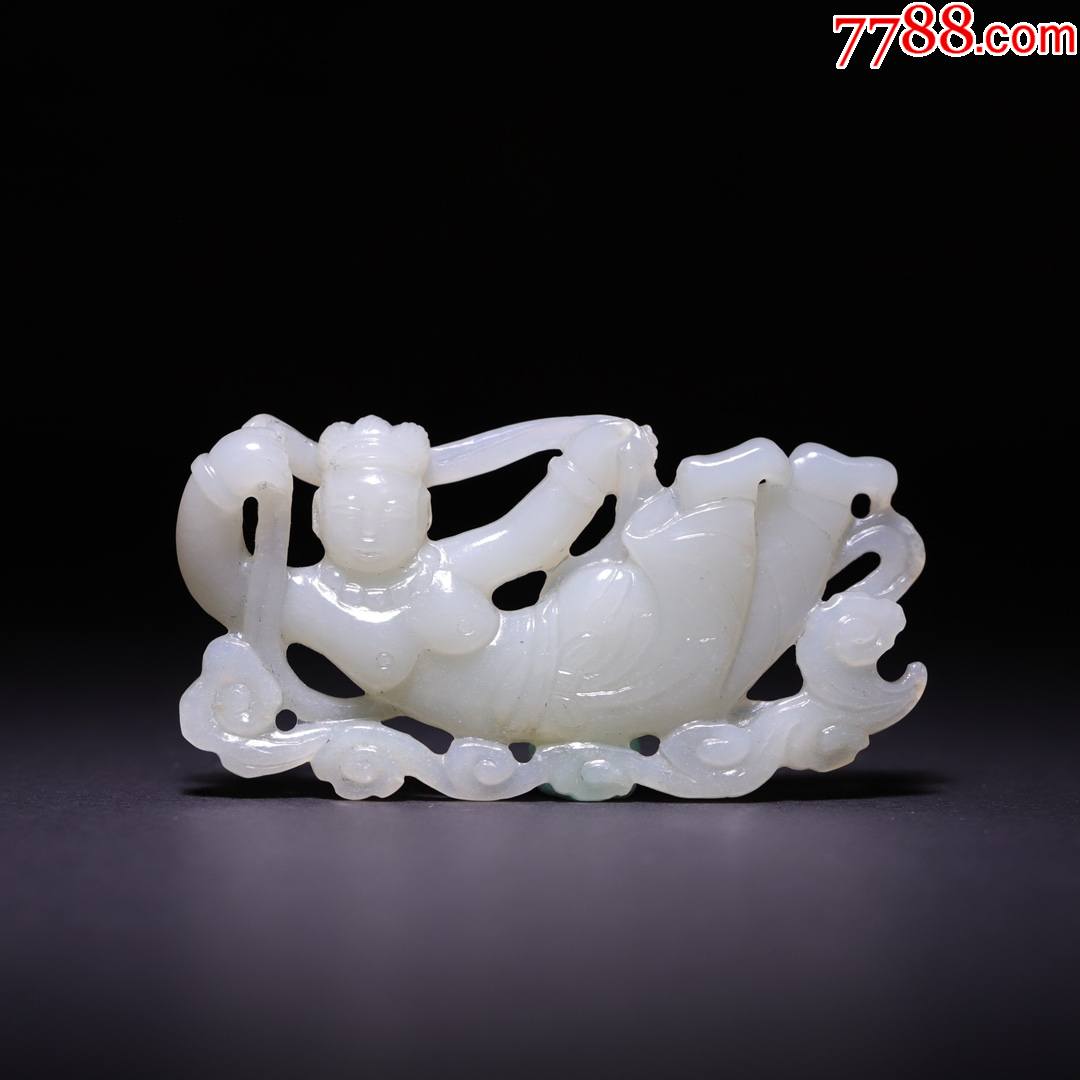 和田玉飞天仙女雕件aa91s30f