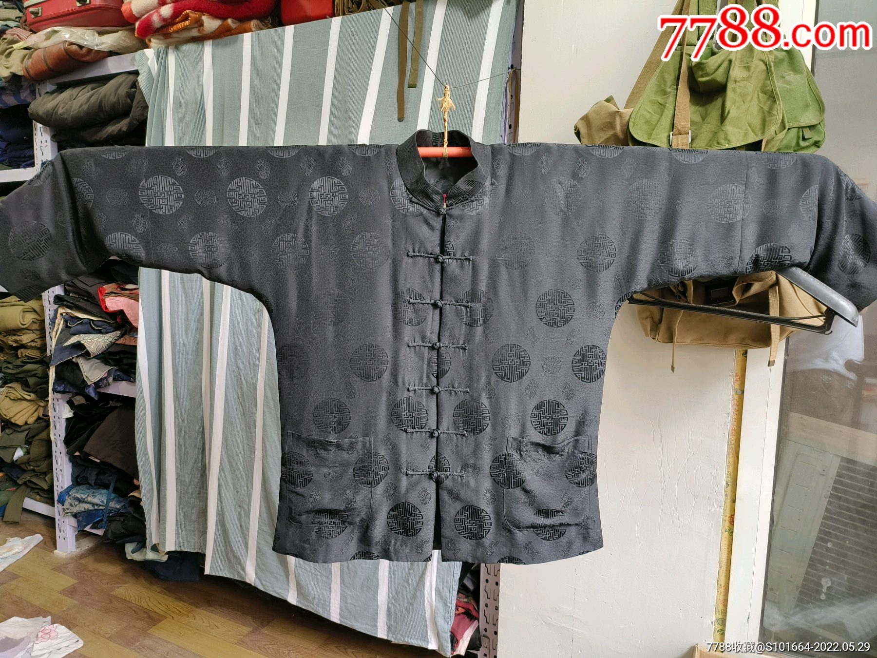 瑞蚨祥男士对襟真丝蚕丝棉团花中式马褂