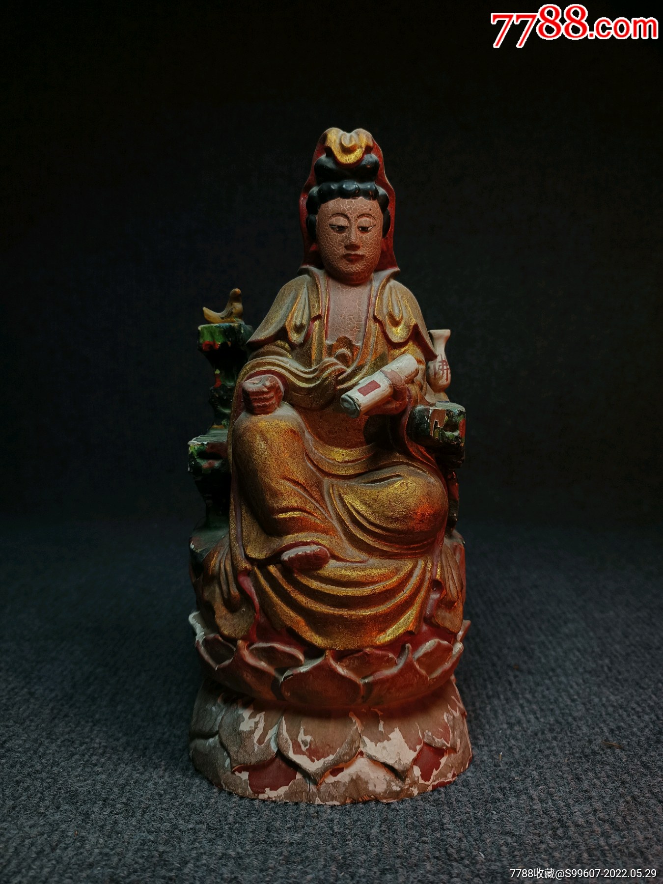 老木雕佛像老佛像自在观音
