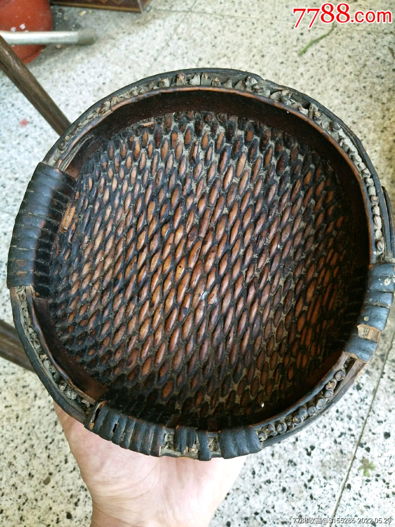 清代手工编制小笸萝_木盘/木盛具_茅草小屋【7788收藏__收藏热线】