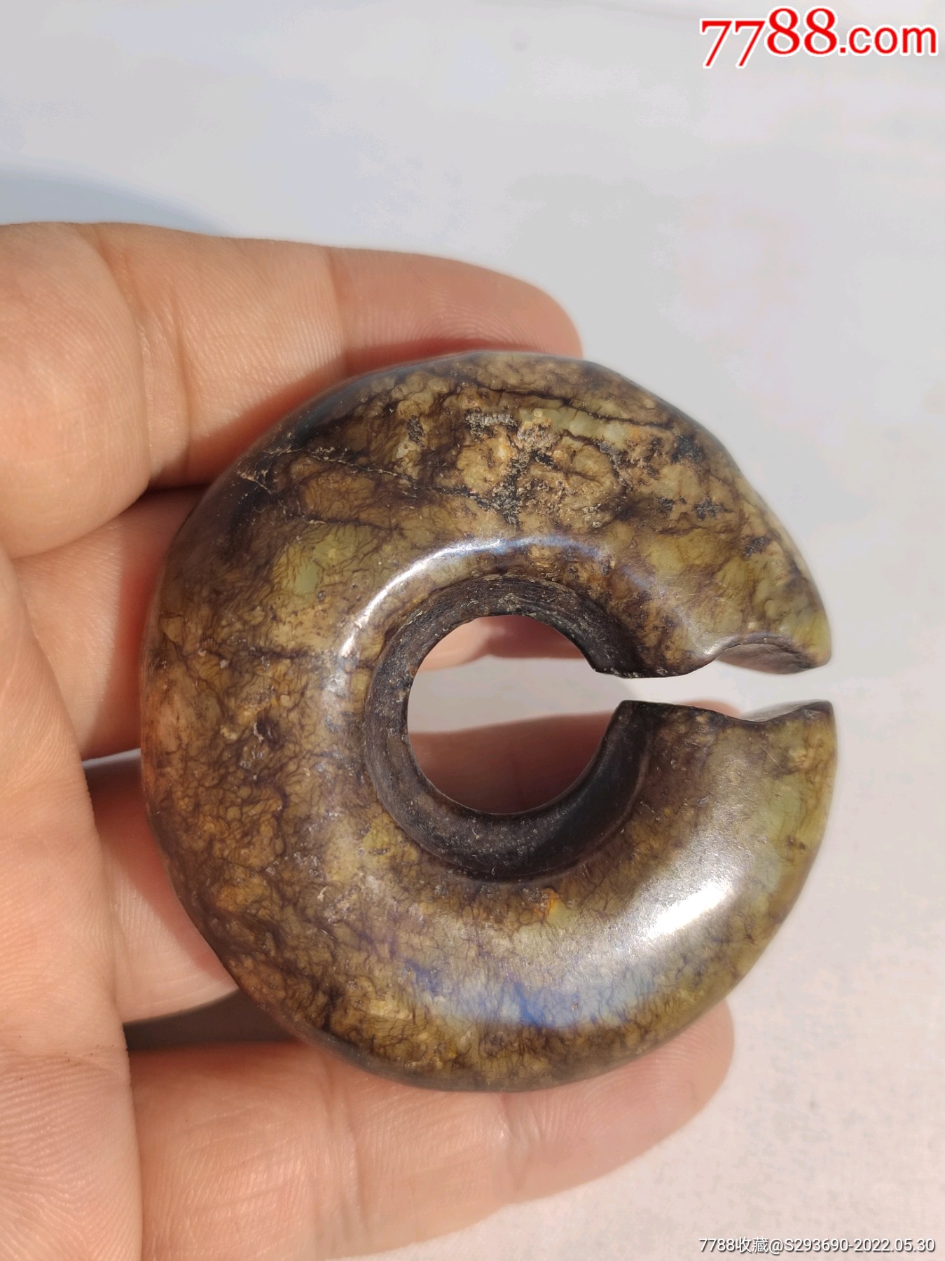 早年下乡收的老红山文化玉人珏