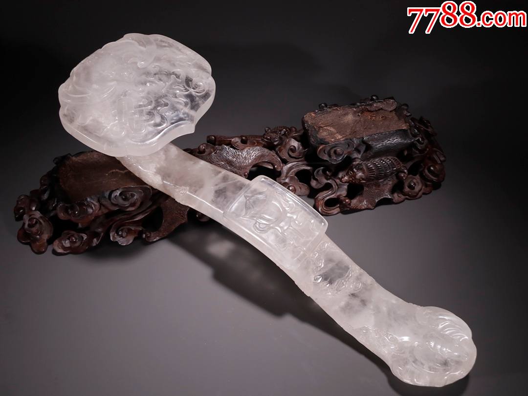 老水晶蝙蝠纹如意摆件._价格35000元_第1张_7788收藏__收藏热线