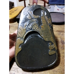 80年代库存歙砚老坑金晕芭蕉池塘25.5*15*2cm