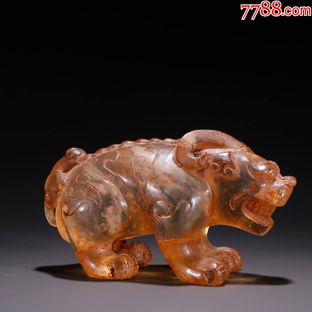 老水晶瑞兽摆件