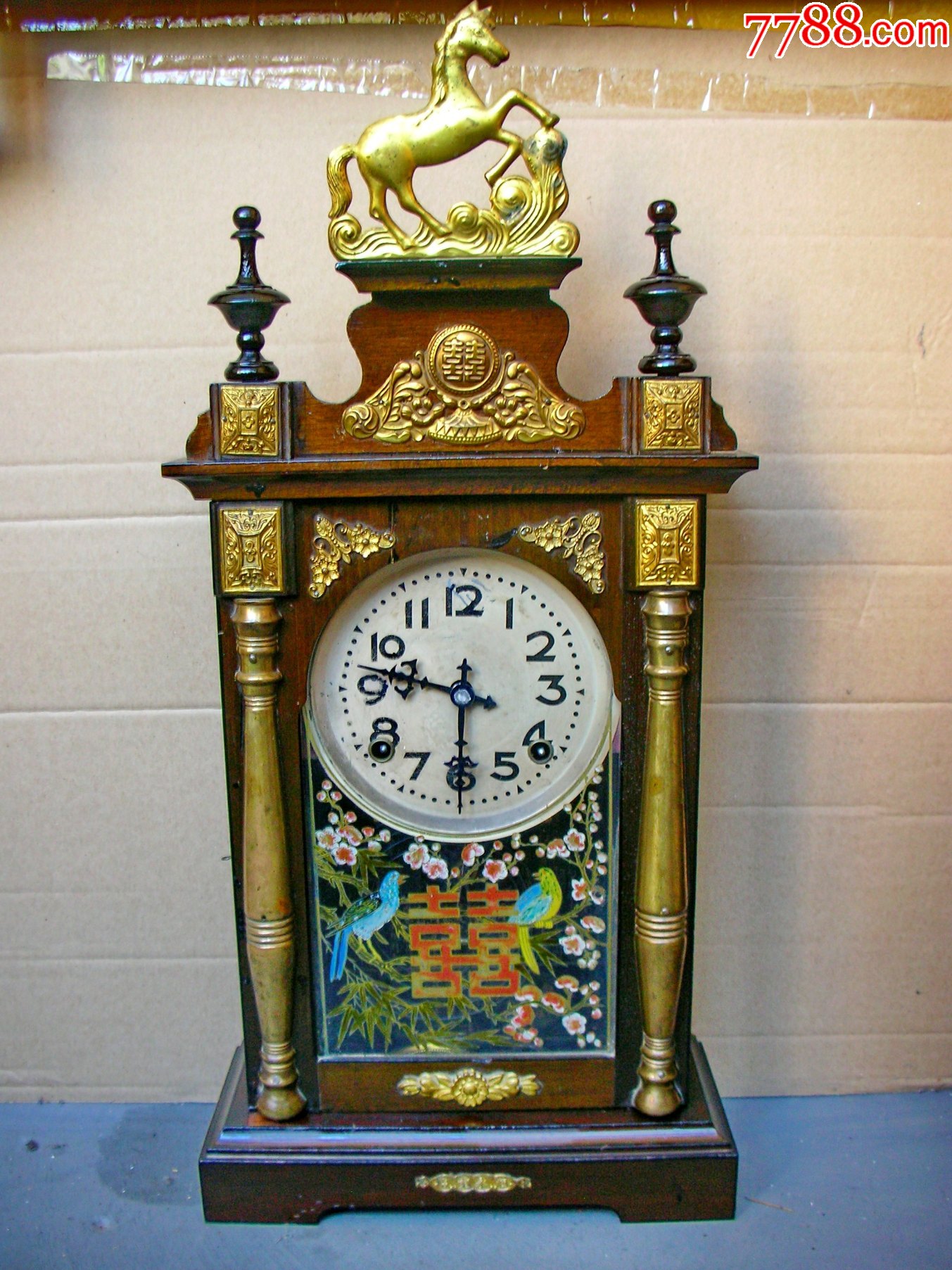 民国永字牌马头座钟