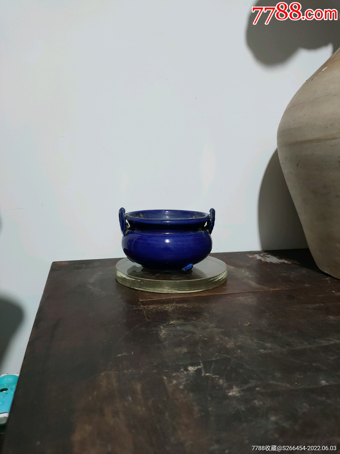 清代霁蓝釉香炉_价格600元【泓胜堂】_第1张_7788商城__七七八八商品