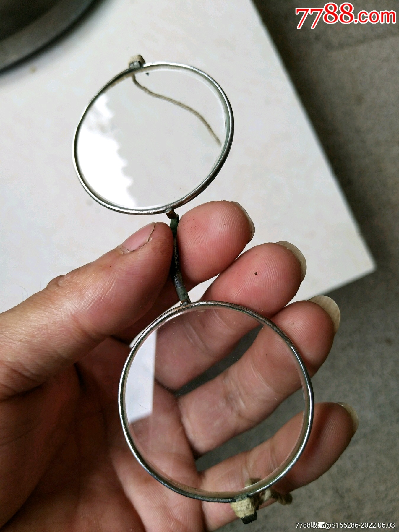 民国水晶石头老花镜