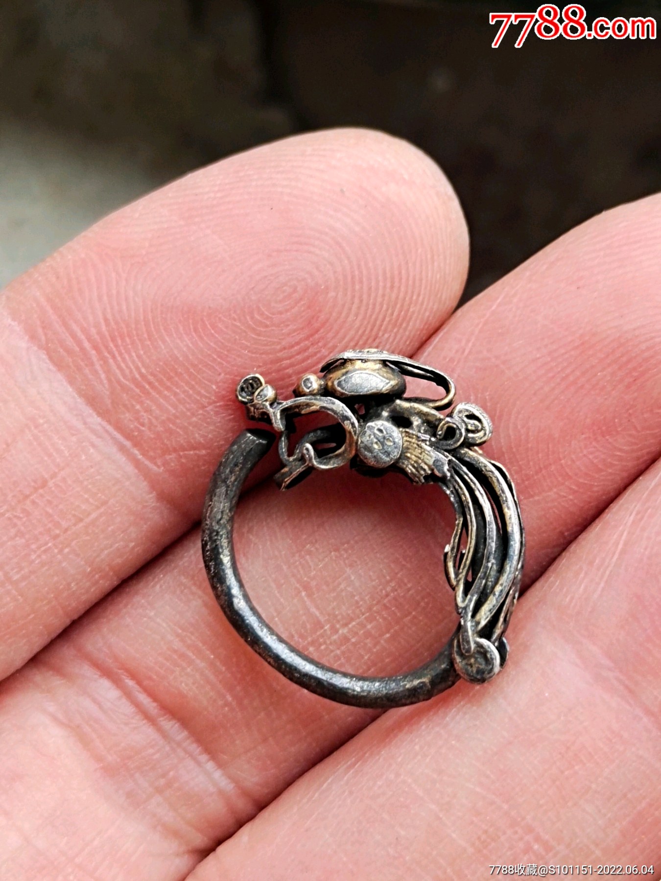 清代累丝耳环,龙头_其他银器_铁岭老货商店【7788收藏__收藏热线】