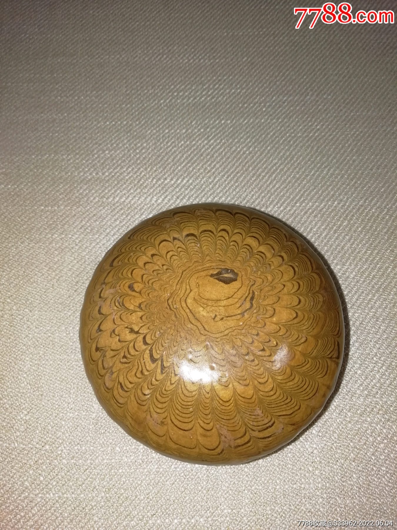 绞胎釉捧盒_花釉/窑变瓷_图片收藏_回收价格_7788老酒收藏