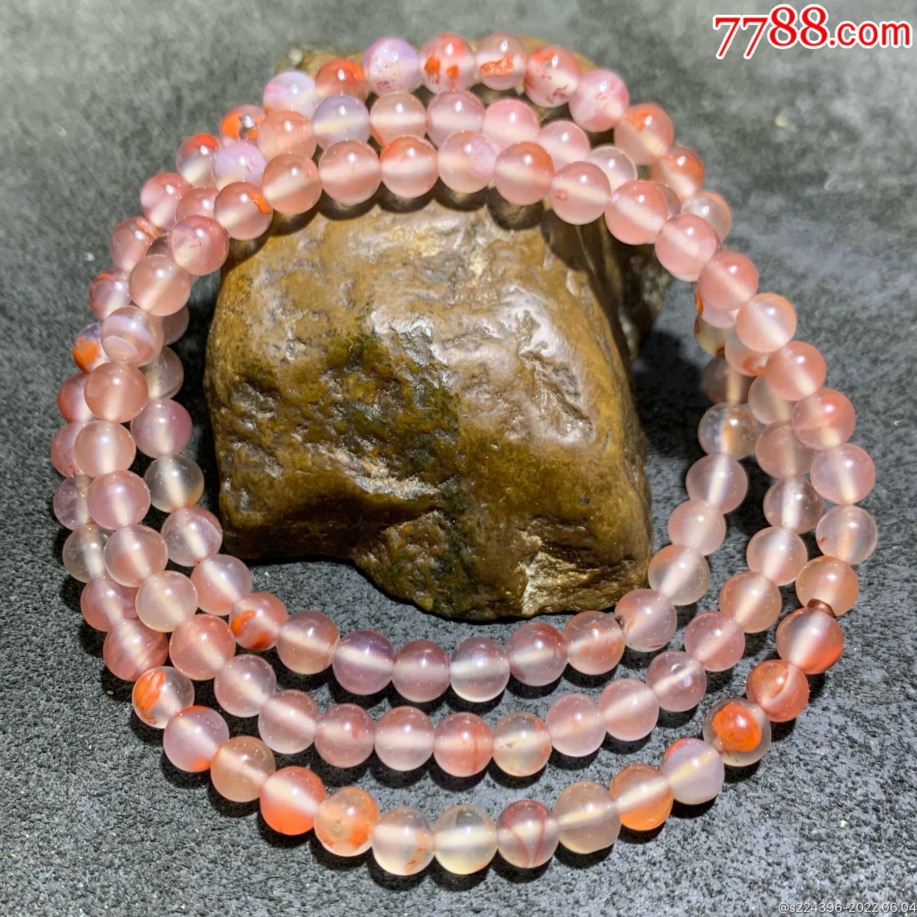 放福利川料南红玛瑙荔枝冻飘红多圈手串一条