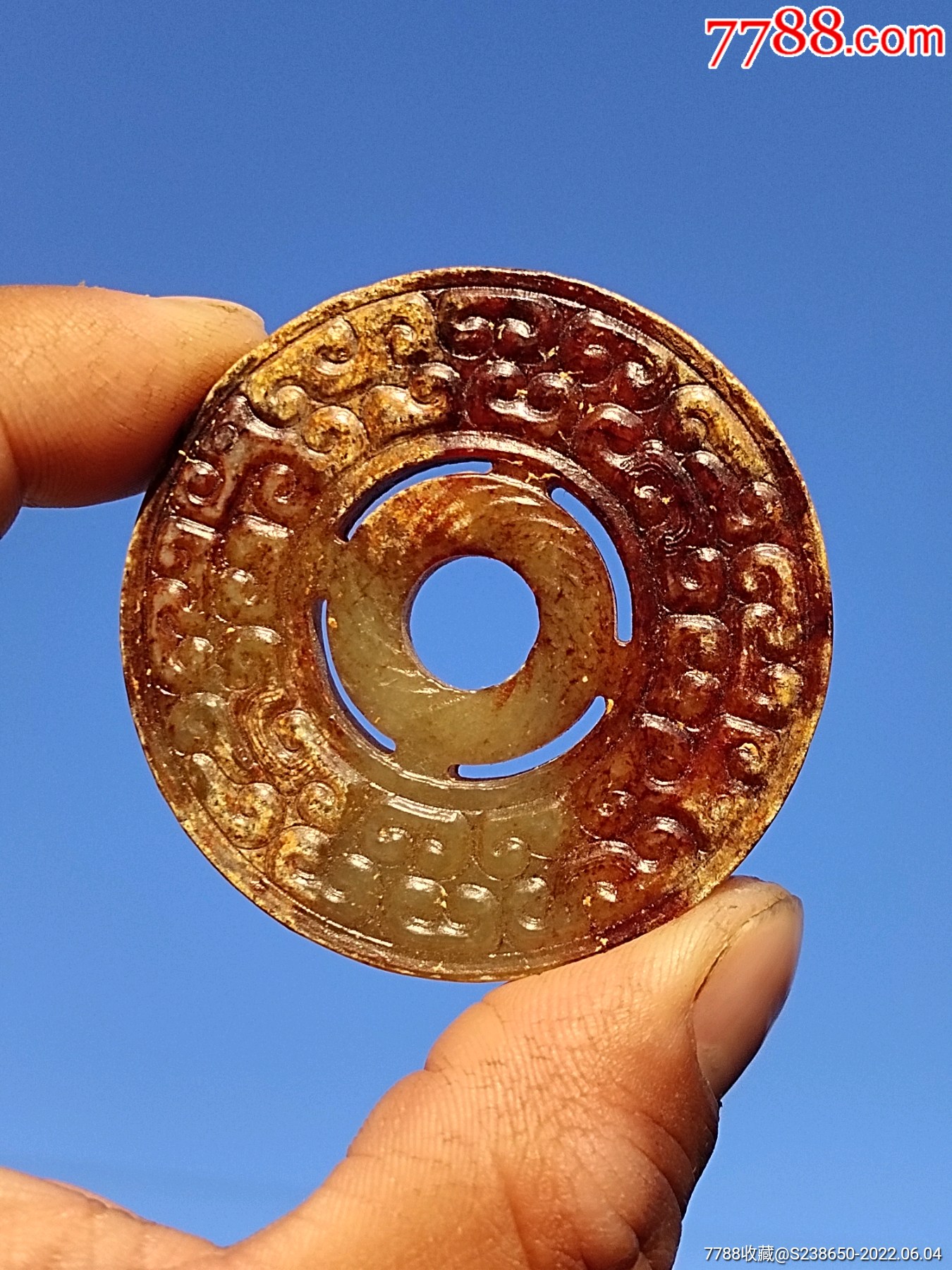 战汉时期老玉壁,老玉,高古玉,古玉_价格168元_第1张_7788收藏__收藏