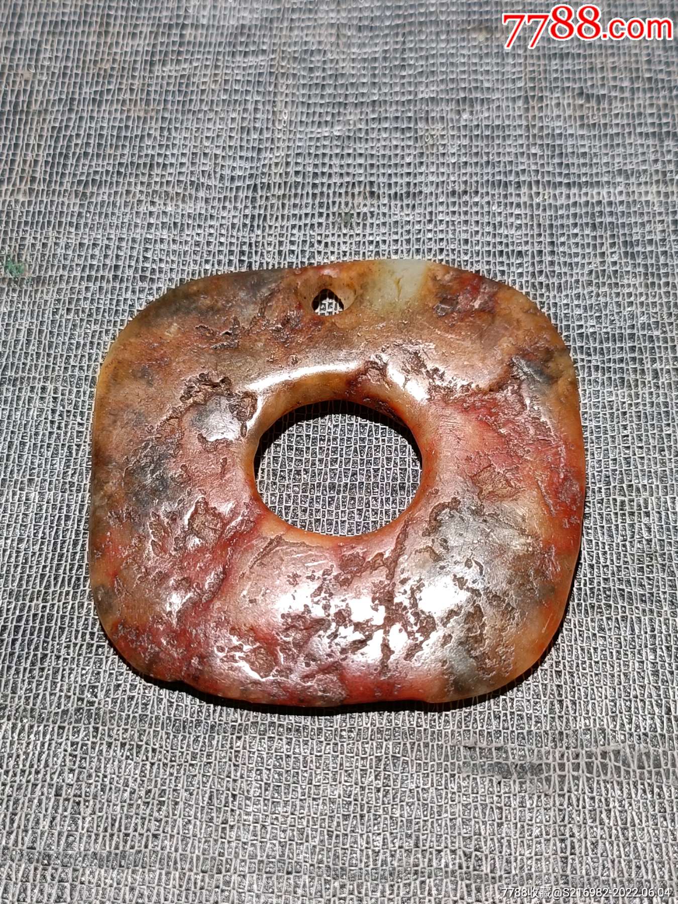 高古玉红沁玉璧