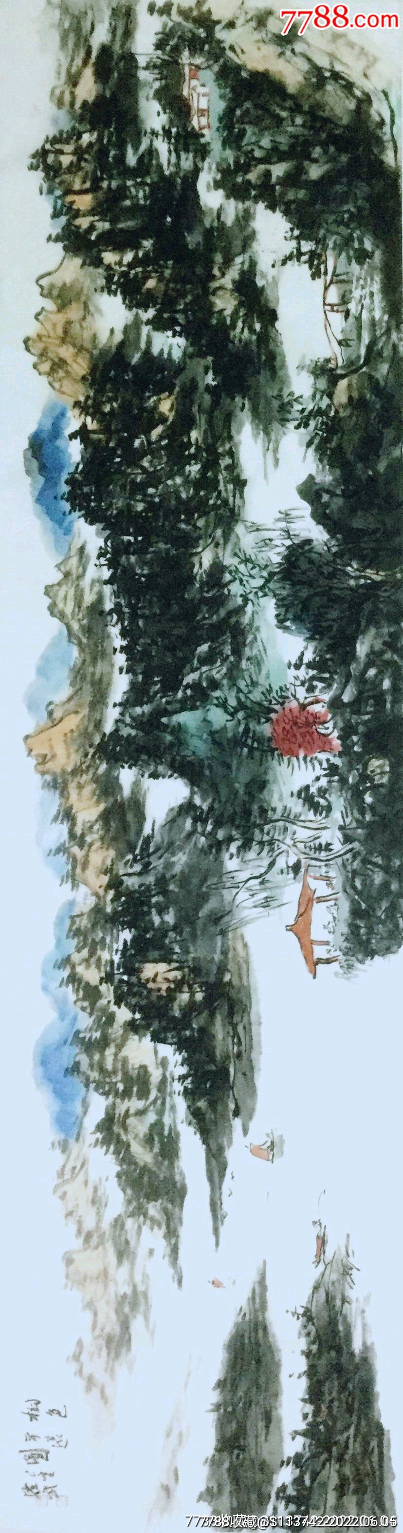 树色单远图张跃武(横幅原创作品真迹)中美协硕士著名画家