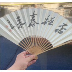否极泰来书法宣纸扇