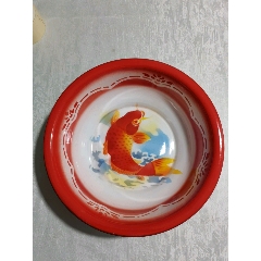大红鲤鱼搪瓷盆
