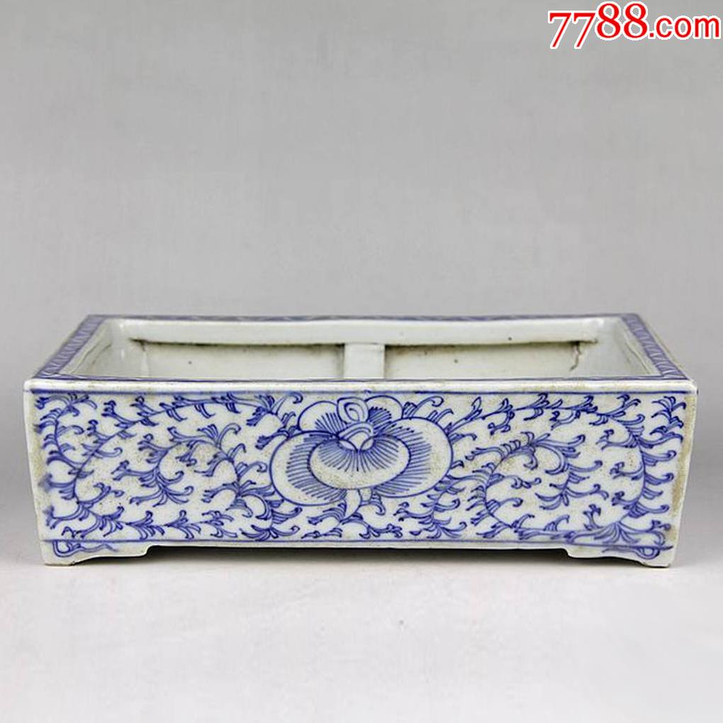 清代嘉道青花陶瓷水仙盆_价格3500元【晋缘雅阁】_第1张_7788收藏
