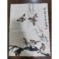 吴建中花鸟闹春图（秦皇岛著名已故画家）