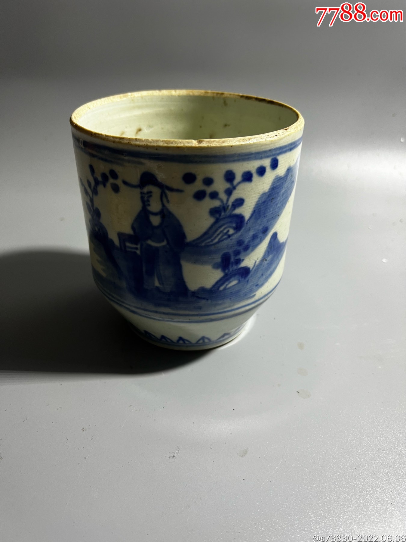 晚清,青花文士香炉一只,y-价格:280元-se87513394-青花瓷-零售-7788