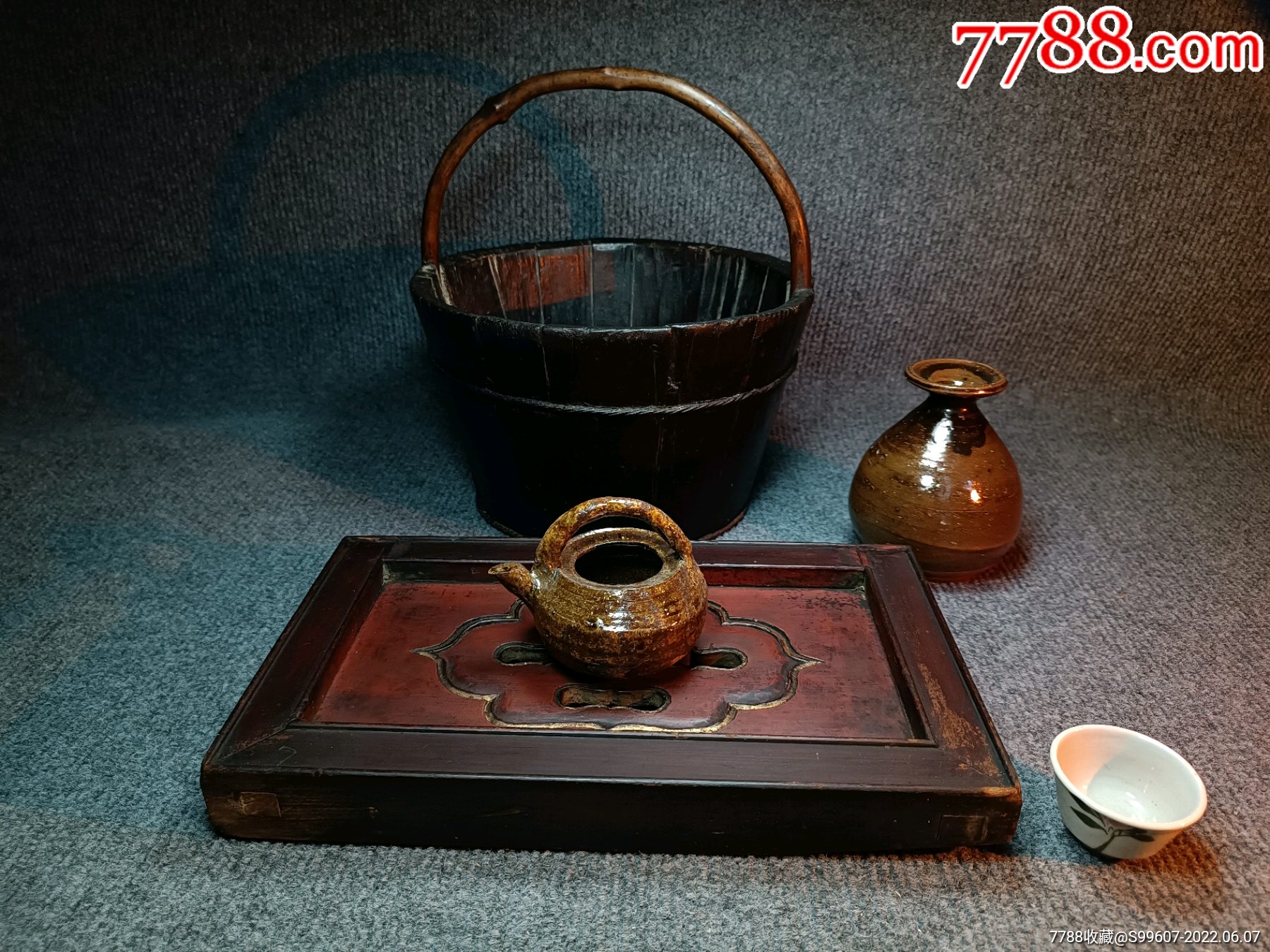 清代茶盘老木盘4号老木雕老花板