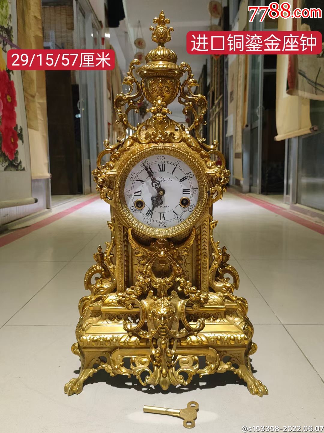 西洋进口纯铜鎏金座钟_座钟/落地钟_盛世古玩古典家具店【7788收藏__收藏热线】