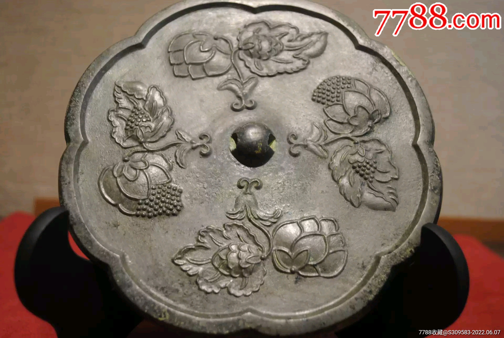 唐代青铜镜,花卉纹镜-价格:3200元-se87544365-铜镜-零售-7788收藏